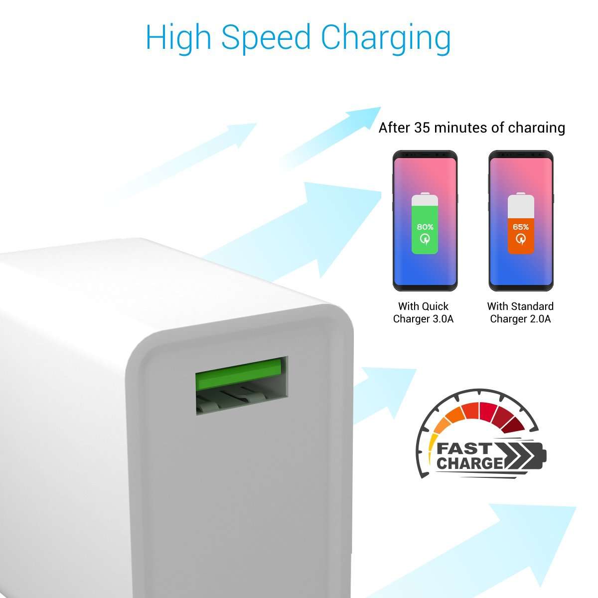 Quick Charge 3.0 Charger High Quality with Single USB Port