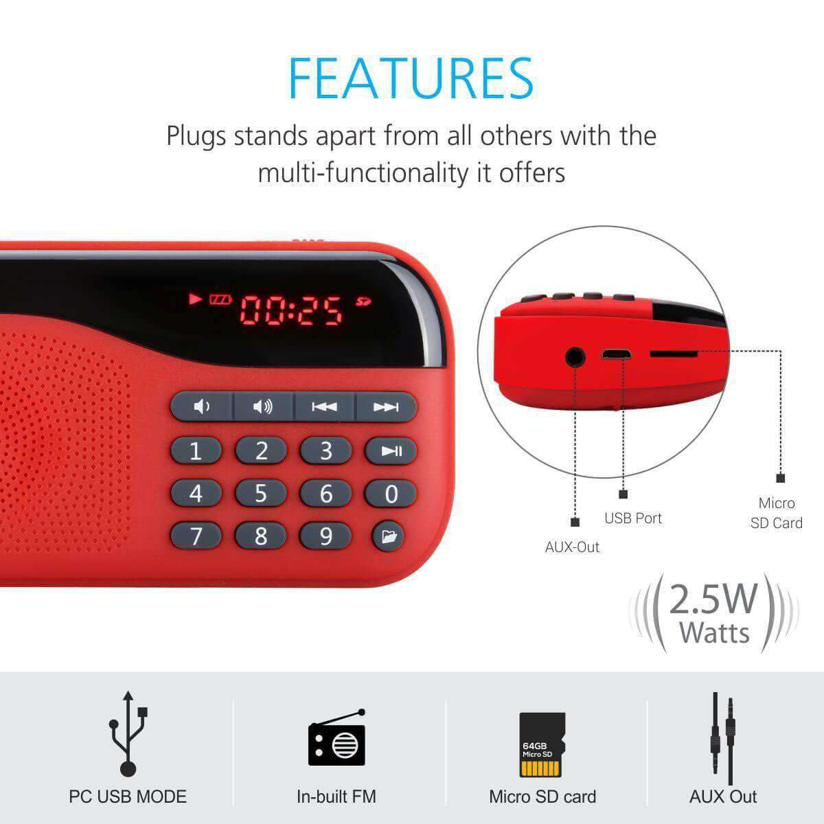 Portronics bluetooth speaker with best sale usb sd card & aux