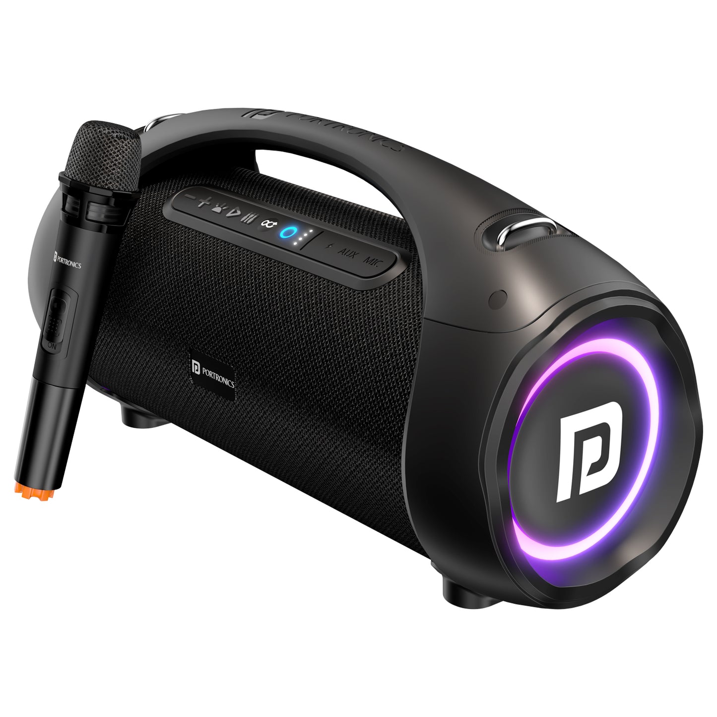 Portronics Dash 12 portable bluetooth wireless karaoke mic| party speaker come with 60w powerfull speaker