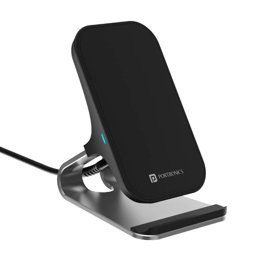 Portronics freedom 15 plus Black wireless charging pad| Mobile phone holder