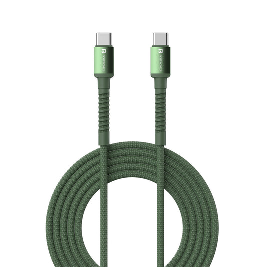 green Portronics Konnect X 240W fast Charging cable| 240W Charging Cable| Type-C to Type-C cable