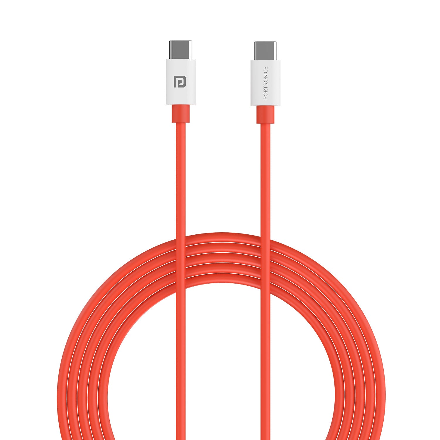 Orange Portronics Konnect Dash Max 65w Type to type c fast charging cable| type c charging cable| 65W PD Fast Charging