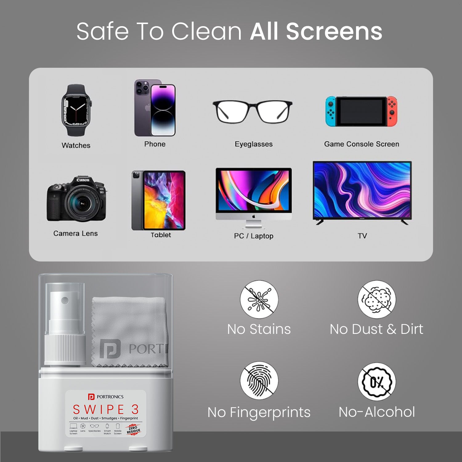 Portronics Swipe 3 portable cleaning kit | screen cleaner cleaning kit at best price