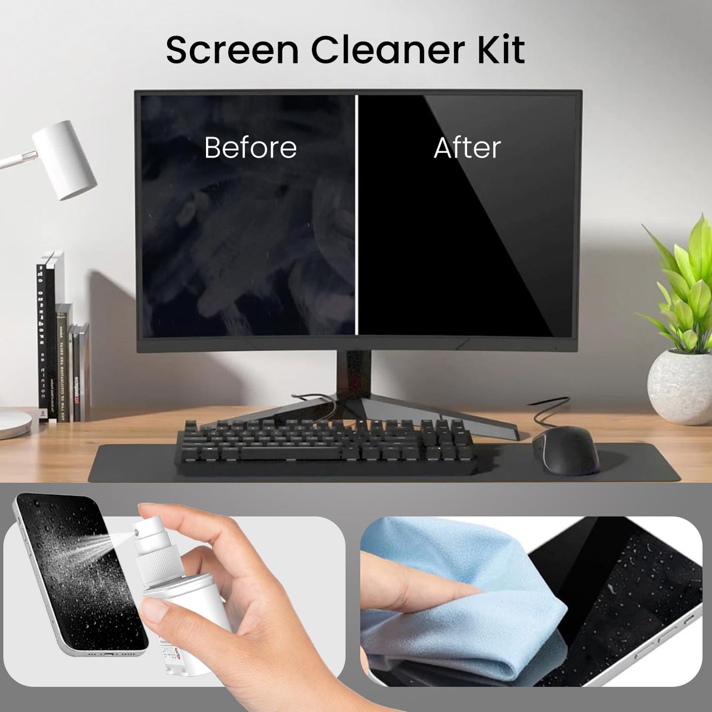 use Portronics Swipe 3 screen cleaner kit for better result