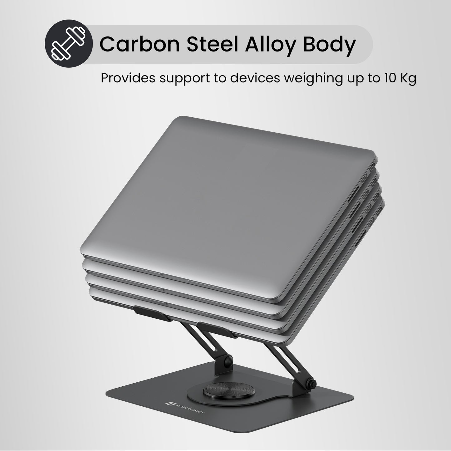 grey My Buddy K11 ergonomics design laptop stand| adjustable laptop stand made with carbon steel alloy body