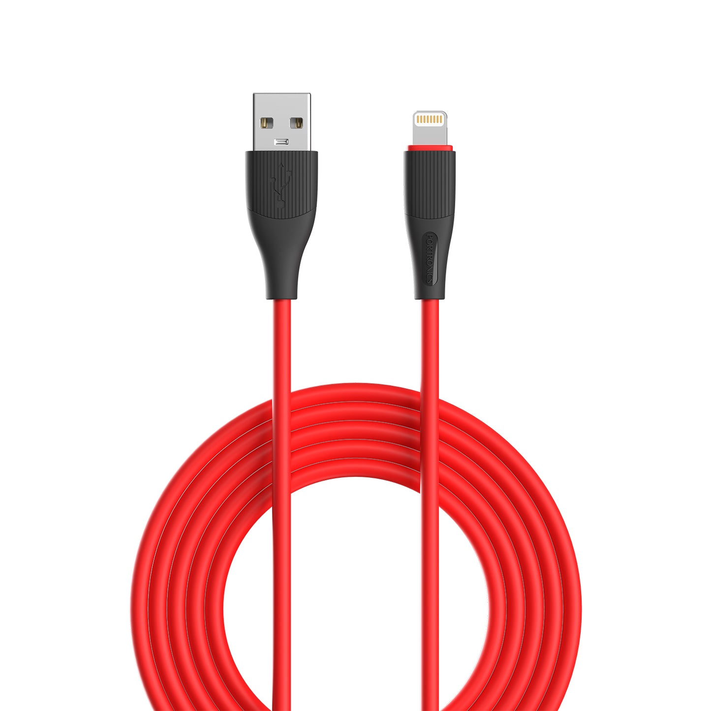 Red Portronics Silklink 8 Pin USB to 8 Pin Fast charging Cable for Iphone| fast charging cable| lighting cable