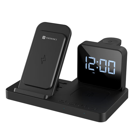 Portronics Bella 3-in-1 Wireless Charger. Black