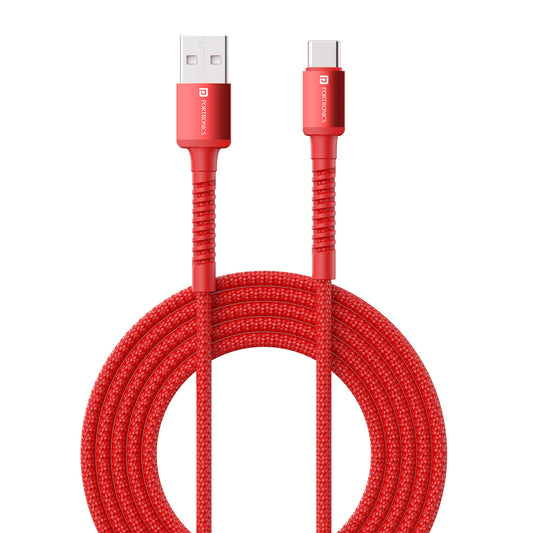 Red Portronics Konnect X - 6A USB to Type C charging cable| type c to type c cable| usb cable to type c