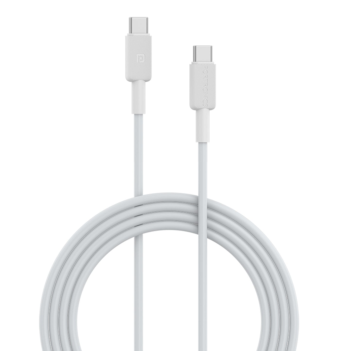 White Portronics Konnect Link C Square 60W Type C to Type C Cable