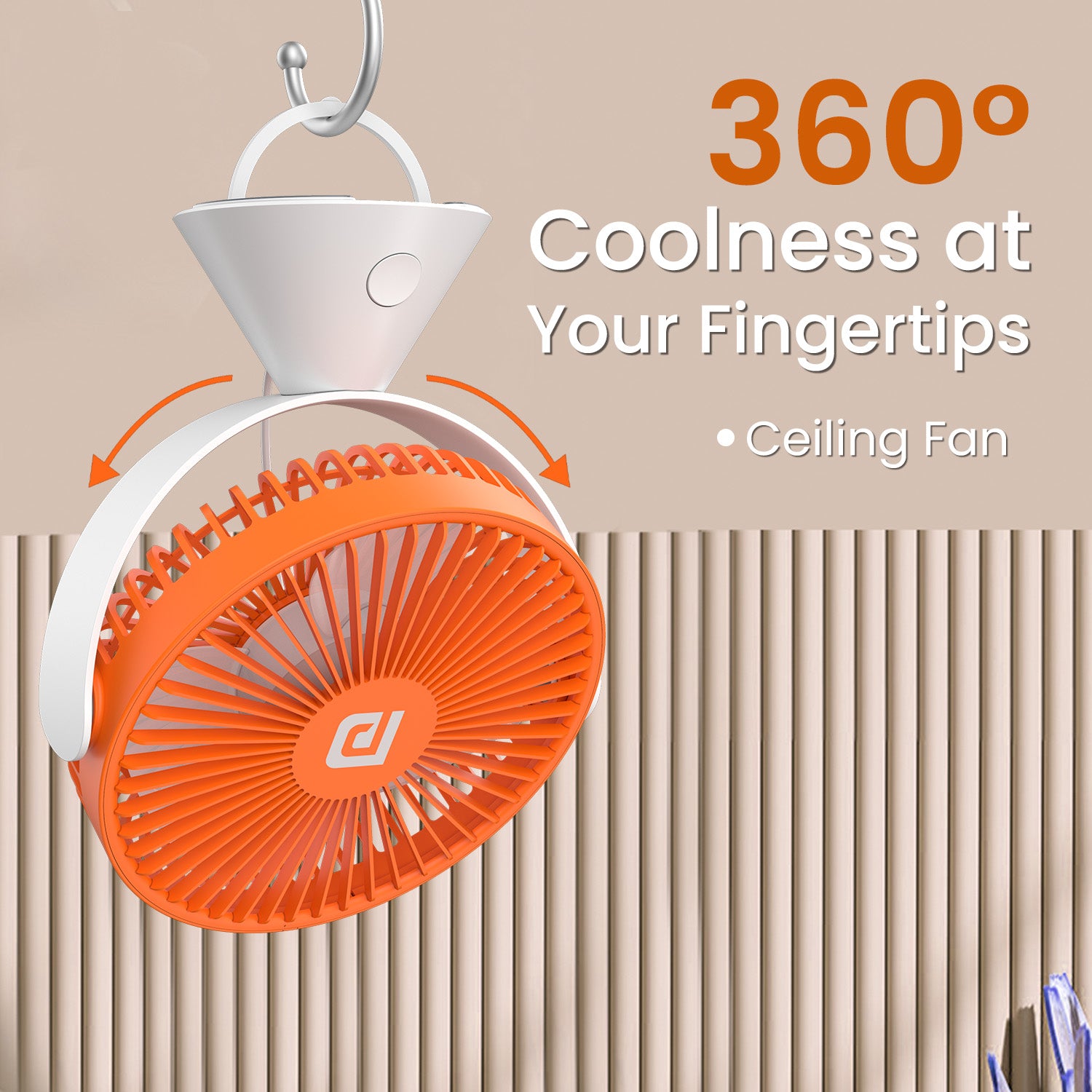 Orange Portronics Aero Brezee 360 degree table fan| portable celling fan
