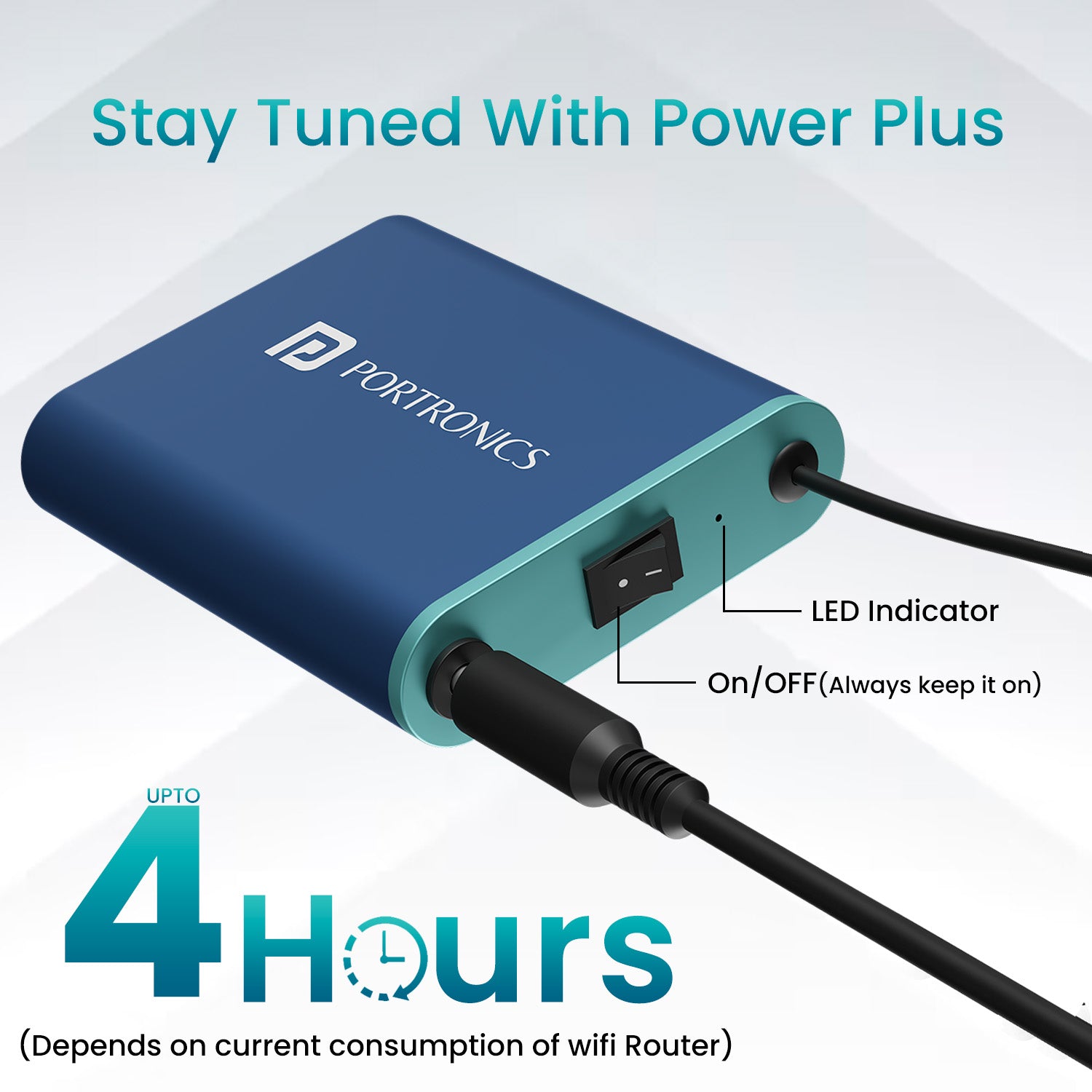 Portronics POWER PLUS 2000mah extended power bank| mini power bank has 4hr of power backup with LED indicator. Blue
