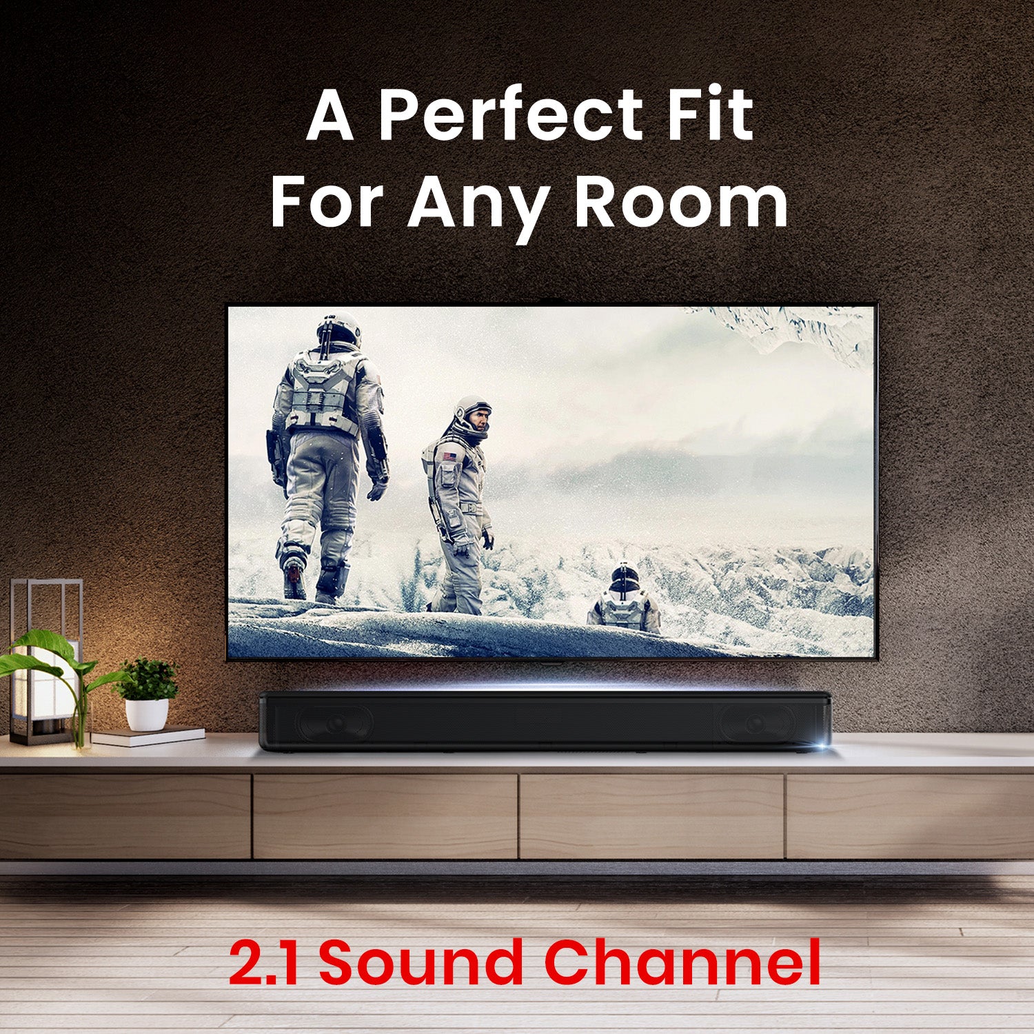 Portronics sound slick 8 powerful 80W wireless bluetooth soundbar comes with 2.1 sound channel. Black