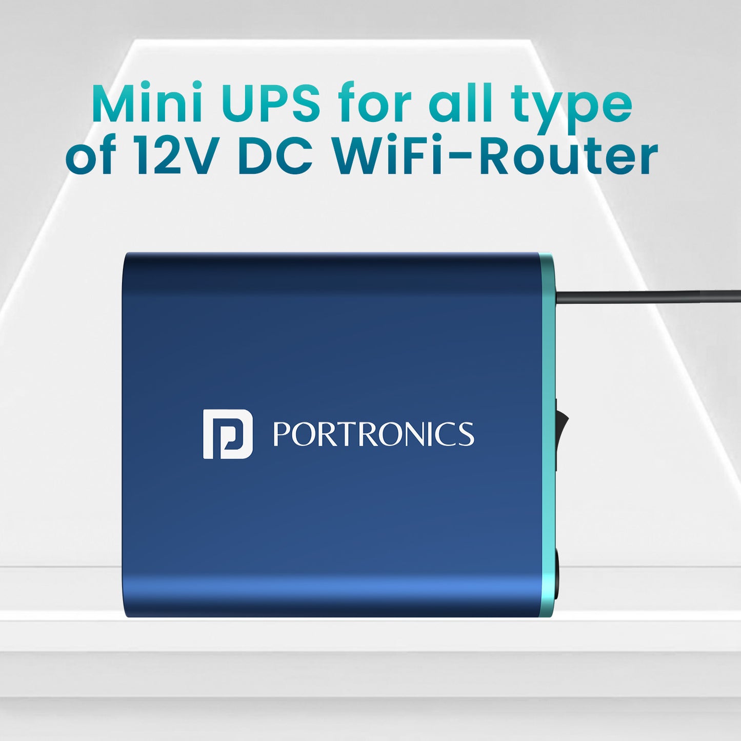 Portronics POWER PLUS 2000mah extended power bank for WiFi router| 12v mini ups support all types of 12v devices. Blue