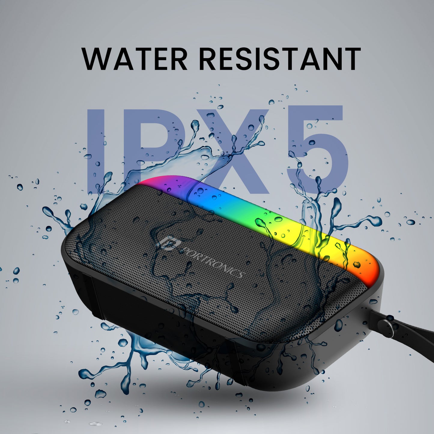 Portronics pulg 2 8w portable wireless buletooth speaker comes with ipx5 water resistance. Black