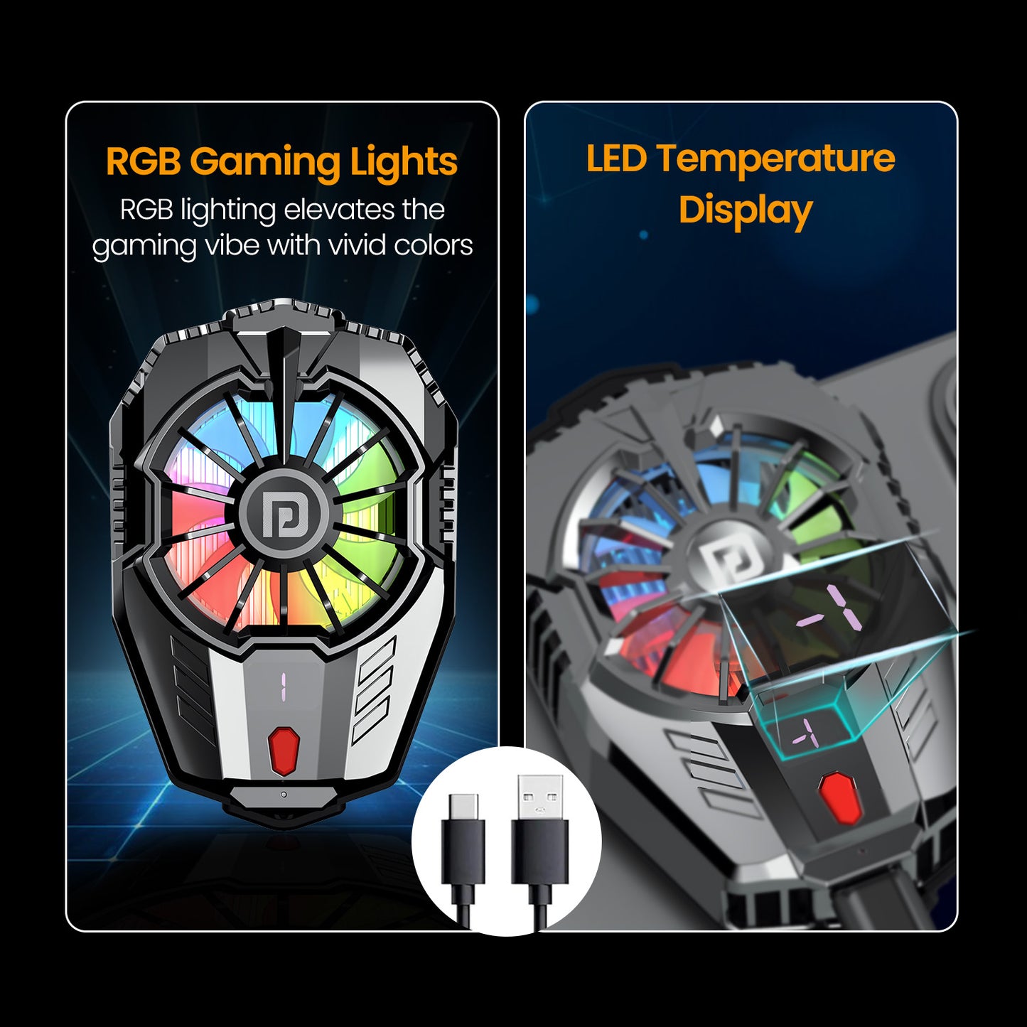 Portronics Cool Pulse fan with temperature display and rgb gaming light to enhance gaming experience