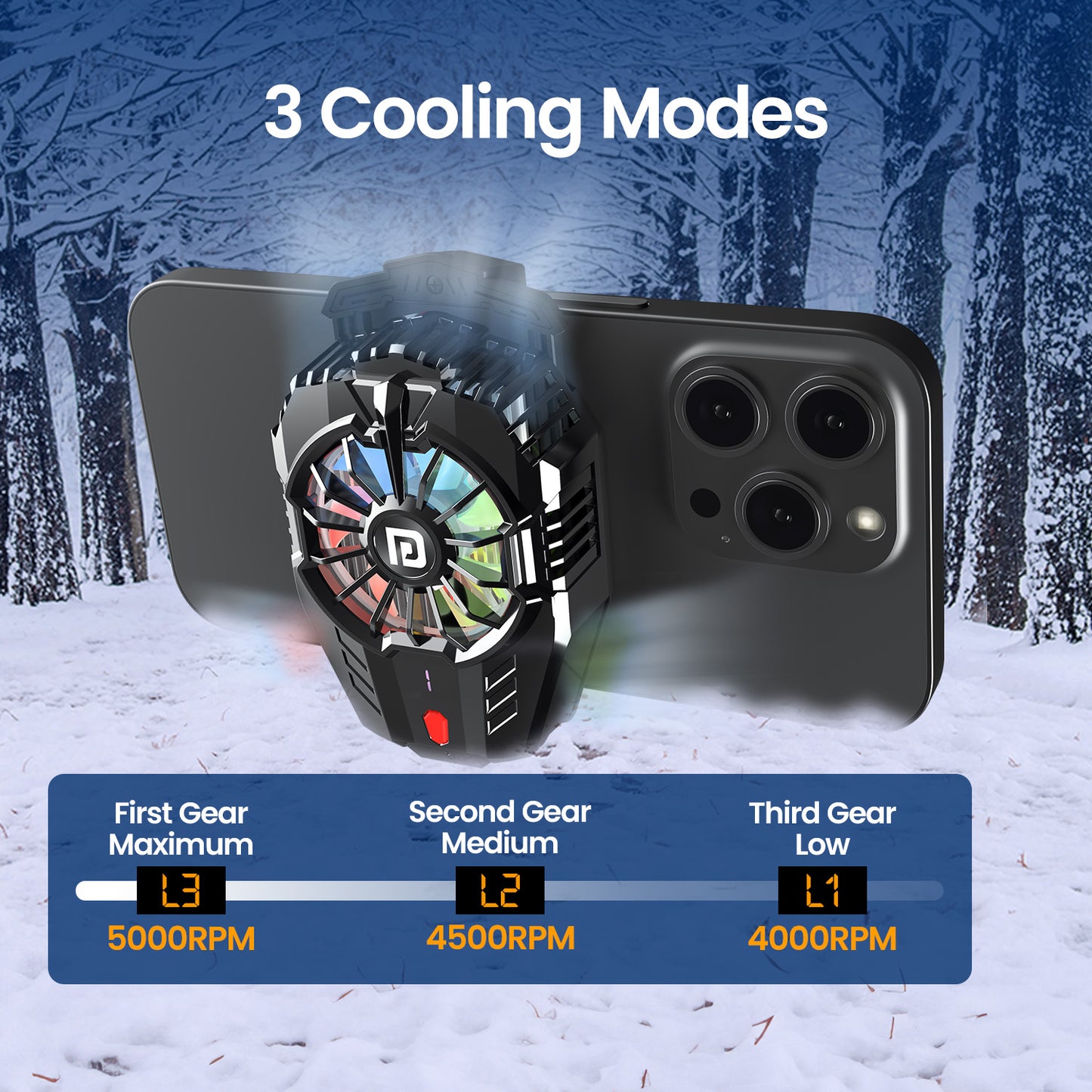 Portroncis Cool Pulse mobile fan online| Portable cooling fan for smartphones with 3-speed modes