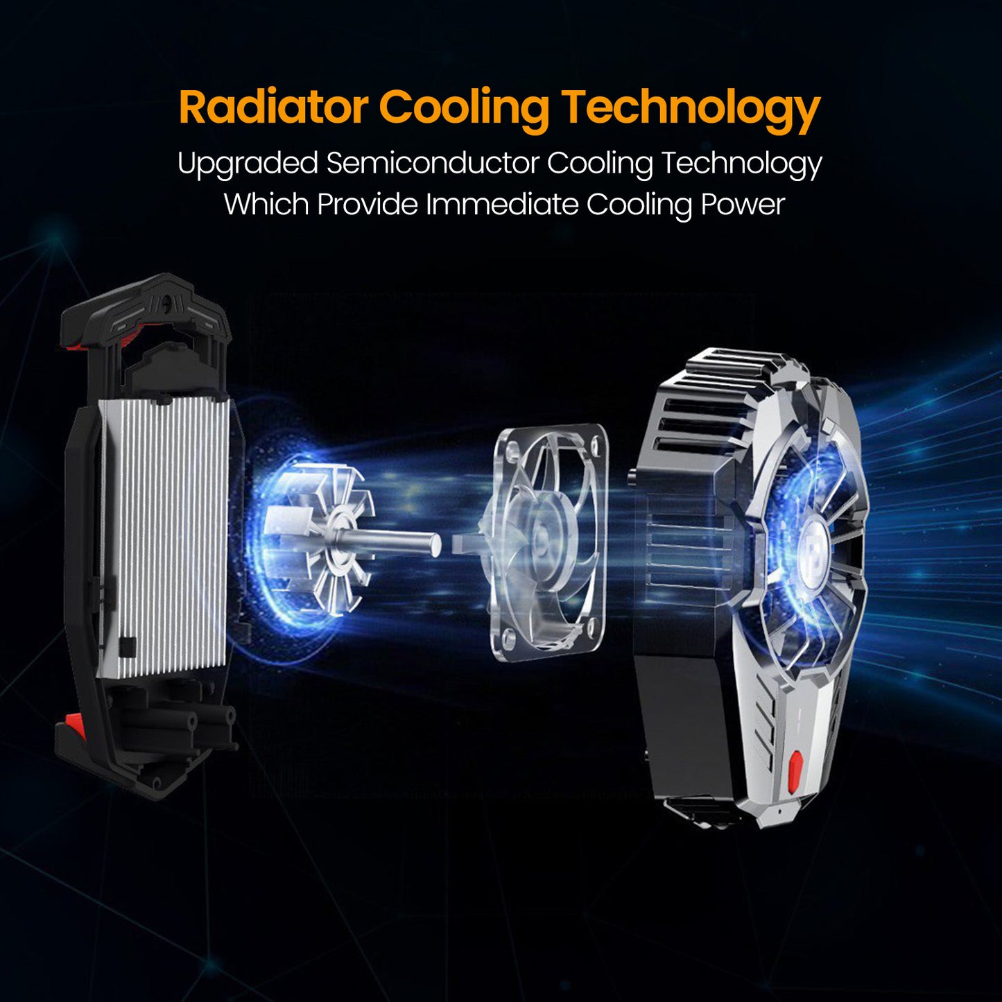 Portronics Cool Pulse portable mobile cooling fan has Radiator cooling for mobile devices to instant cooling