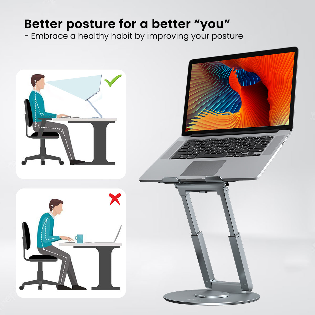 better posture laptop stand. Silver
