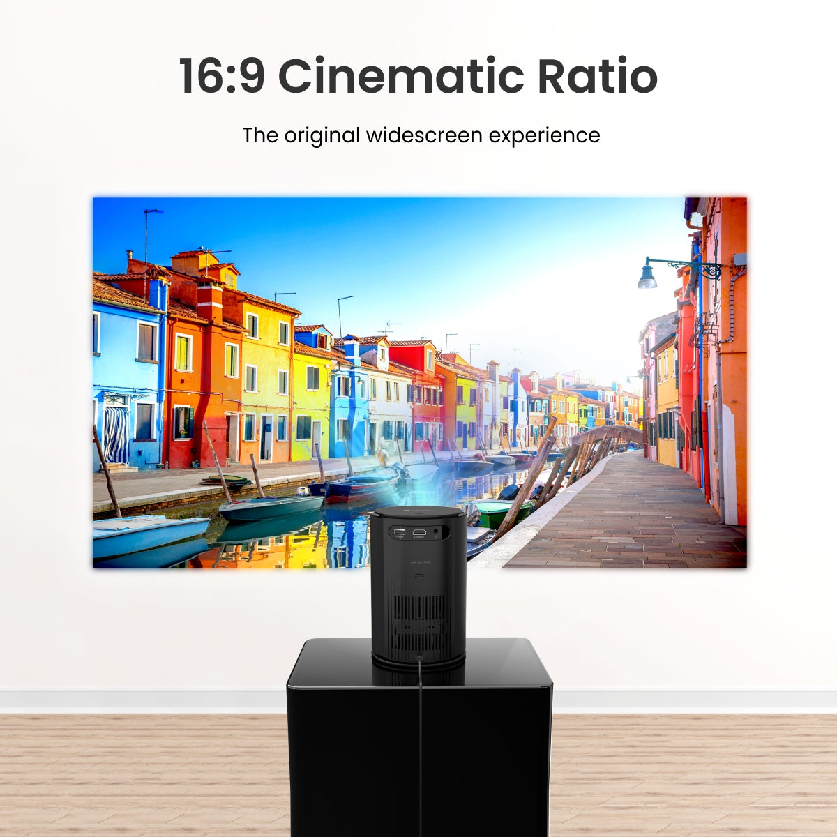 Portronics Beem 400 smart mini led projector| Portable projector for home with 16:9 cinematic ratio. Black