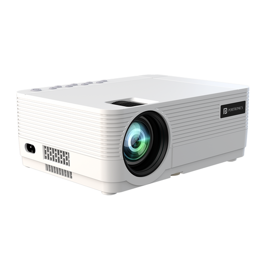 White Portronics Beem 420 portable projector| Home projector with 1080p Full HD quality