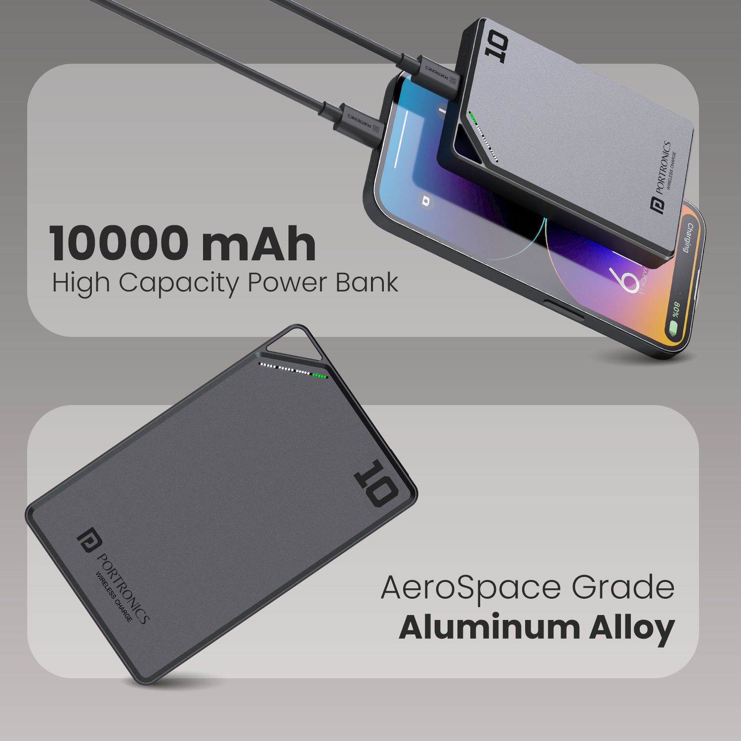 Portronics Boosty 10K 10000mah fast charging wireless power bank| best power bank with aluminum alloy at best price 