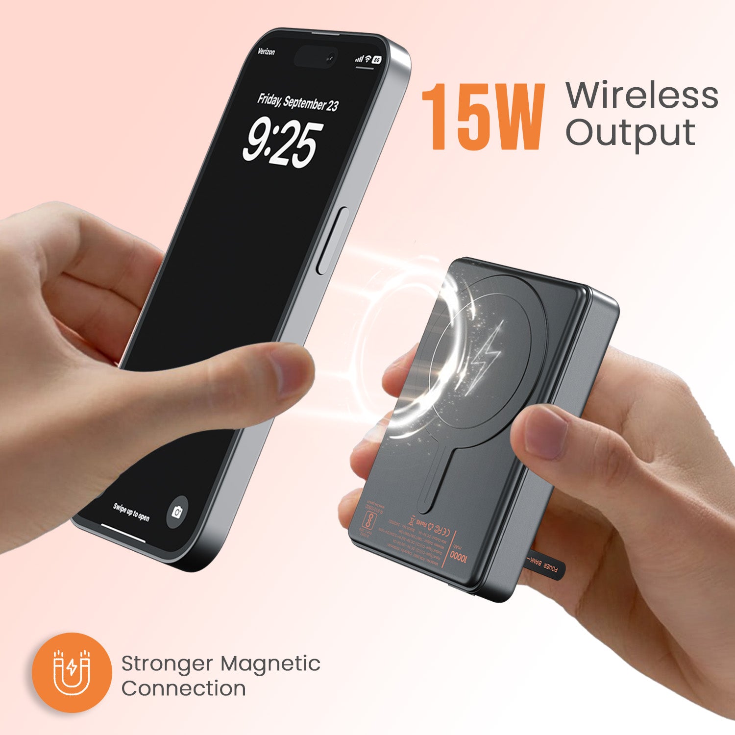 Power Bank 10000mAh Wireless – Chyro Mini Power Bank for Mobile & iPhone, Fast Charging Power Bank with 20W PD, 15W Wireless & Type-C Port