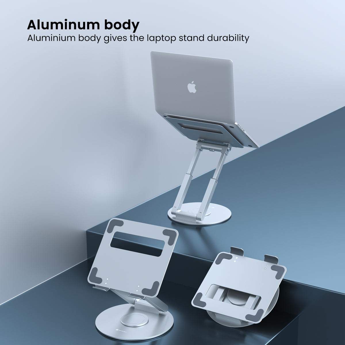 aluminum body laptop stand. Silver