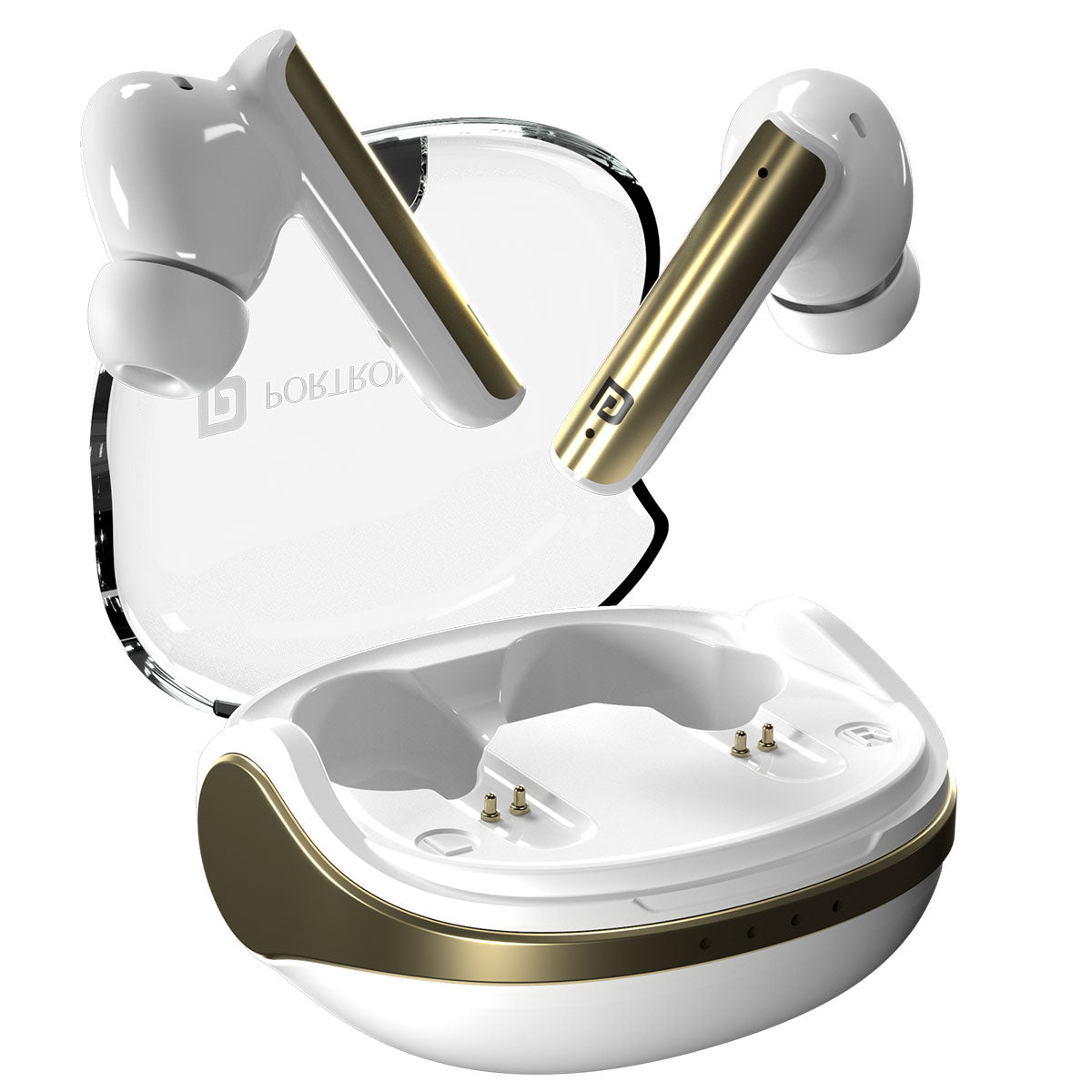 White Harmonics Twins S7 smart earbuds with Bluetooth 5.3, delivering effortless connectivity, ultra-fast pairing, and stable audio for gaming, streaming, and calls with a built-in mic