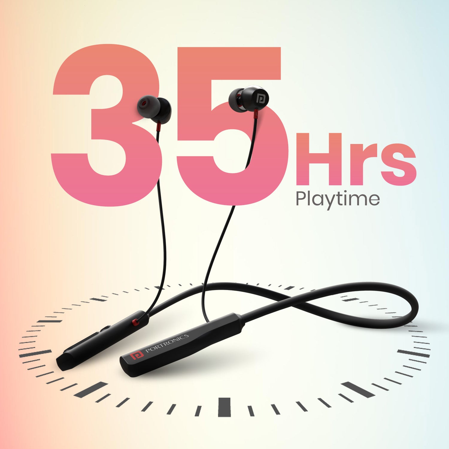 Portronics Harmonics Z11 wireless neckband earphones has 35hr playtime to enjoy your music uninterrupted| bluetooth neckband with noise cancellation | best bluetooth neckband 

