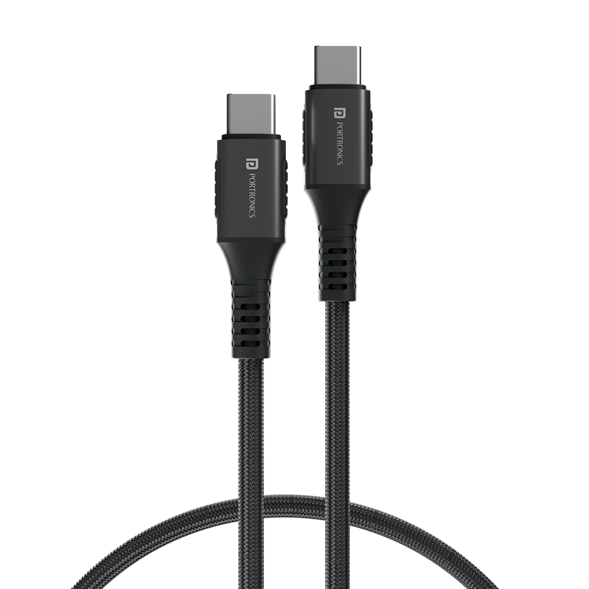 Black| Portronics Konnect 240C type to type c charging cable. 