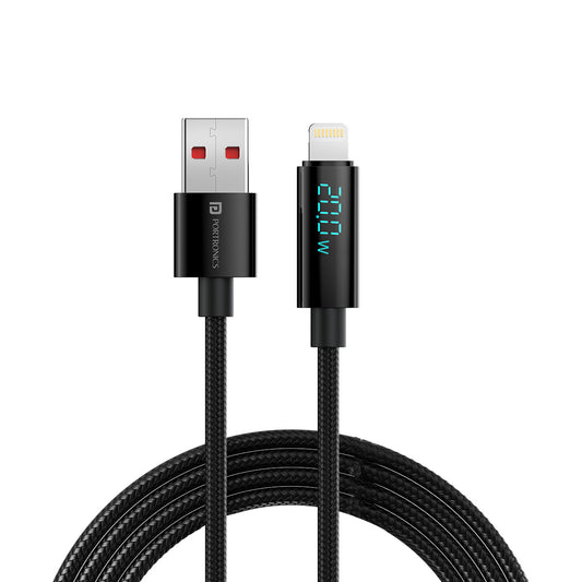 Black Portronics Konnect View - USB-A to 8 Pin Display Cable | Fast charging Cable for Iphone| fast charging cable| lighting cable