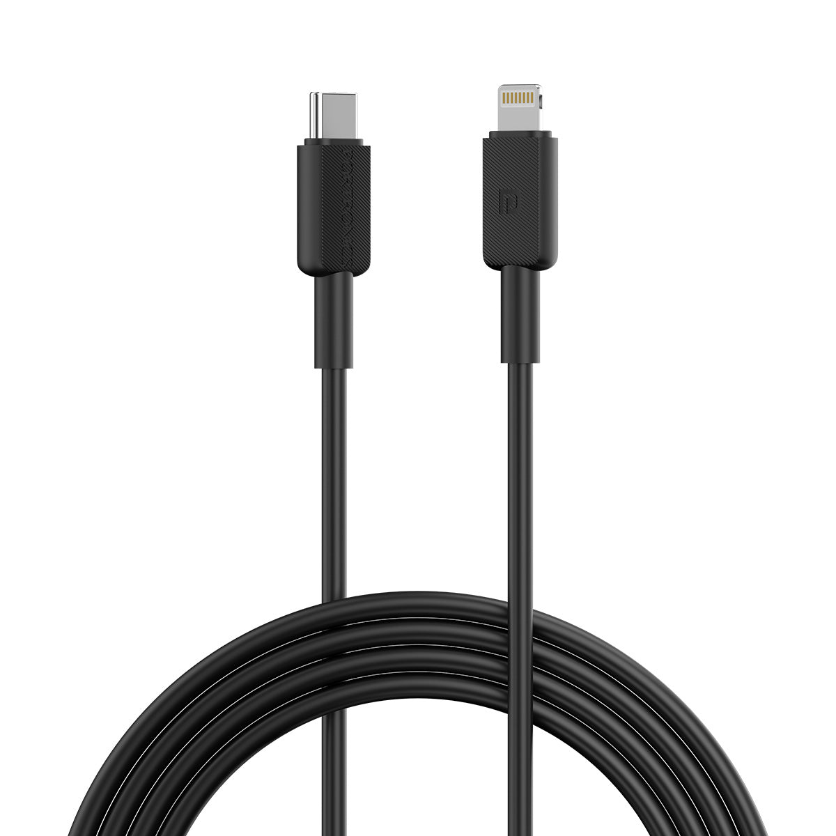 Black Portronics Konnect Link CL - Type C to 8 pin Cable 3A| type c to lighting cable| data cable