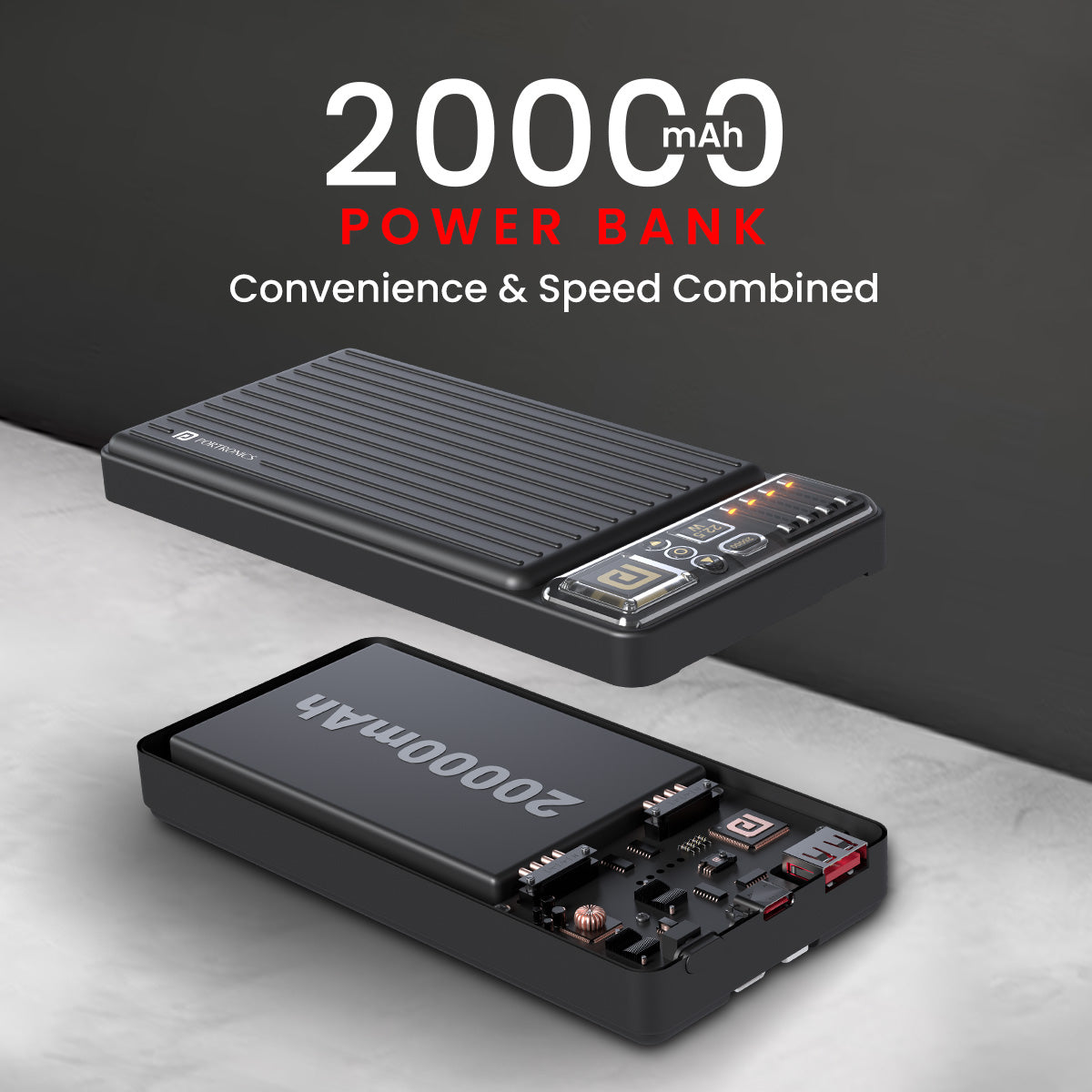 Portronics Luxcell bind 20K 20000mah 22.5 w fast charging power bank| Power bank online| power bank for office and home use