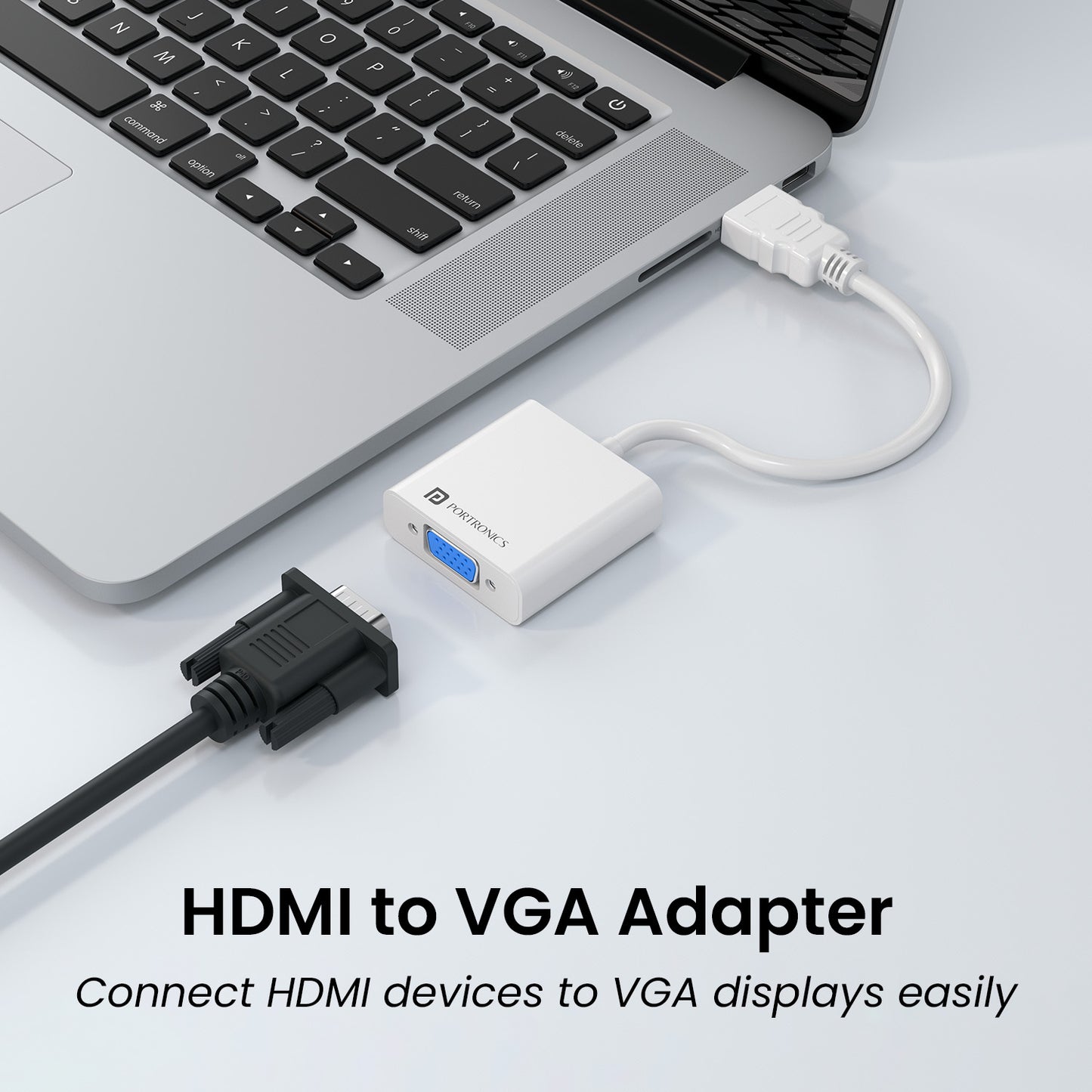 Portronics DigiBridge HDMI to VGA adapter to connect vga display easily| best vga port online