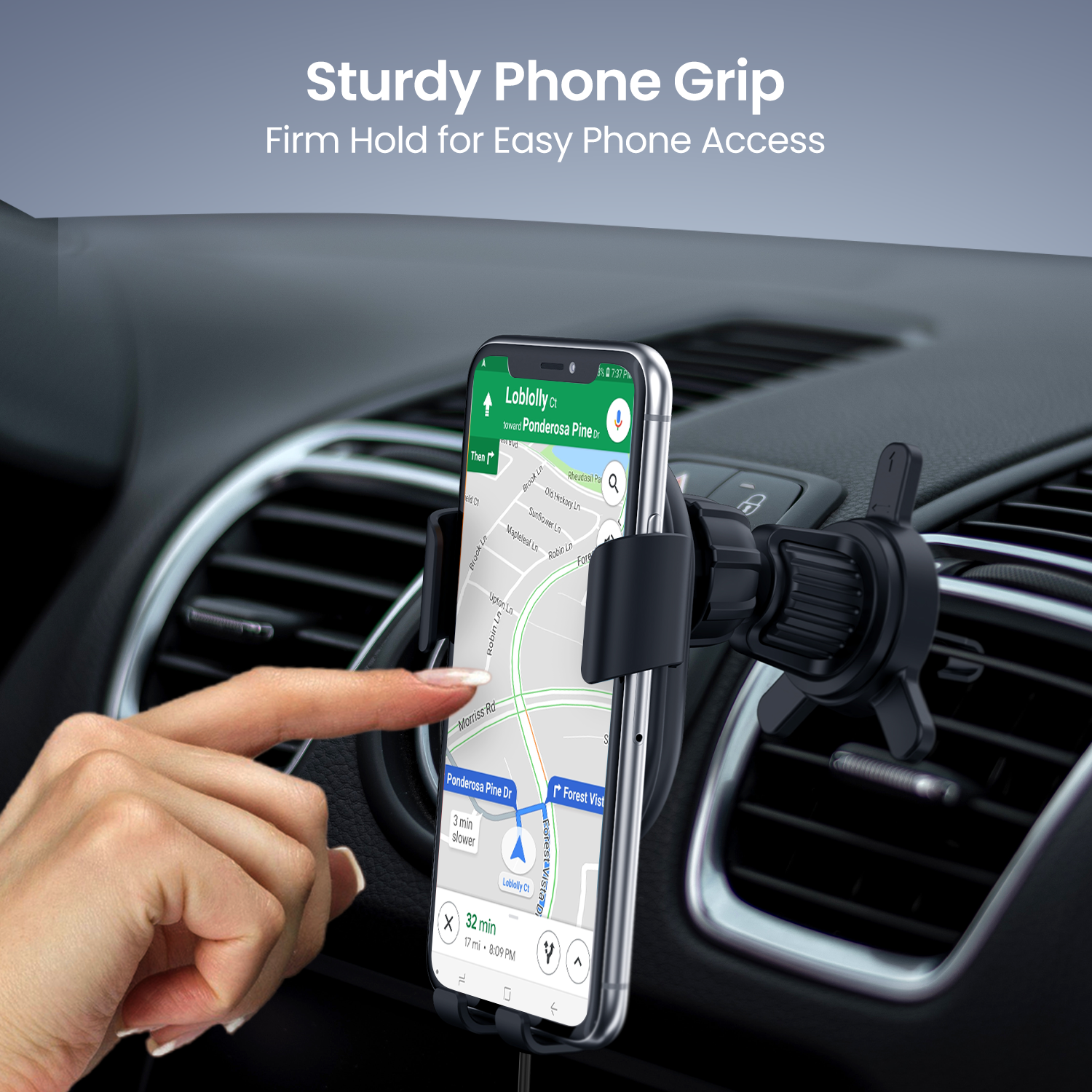 Portronics Clamp 4 phone Holder with 15w wireless charger | best car accessories online