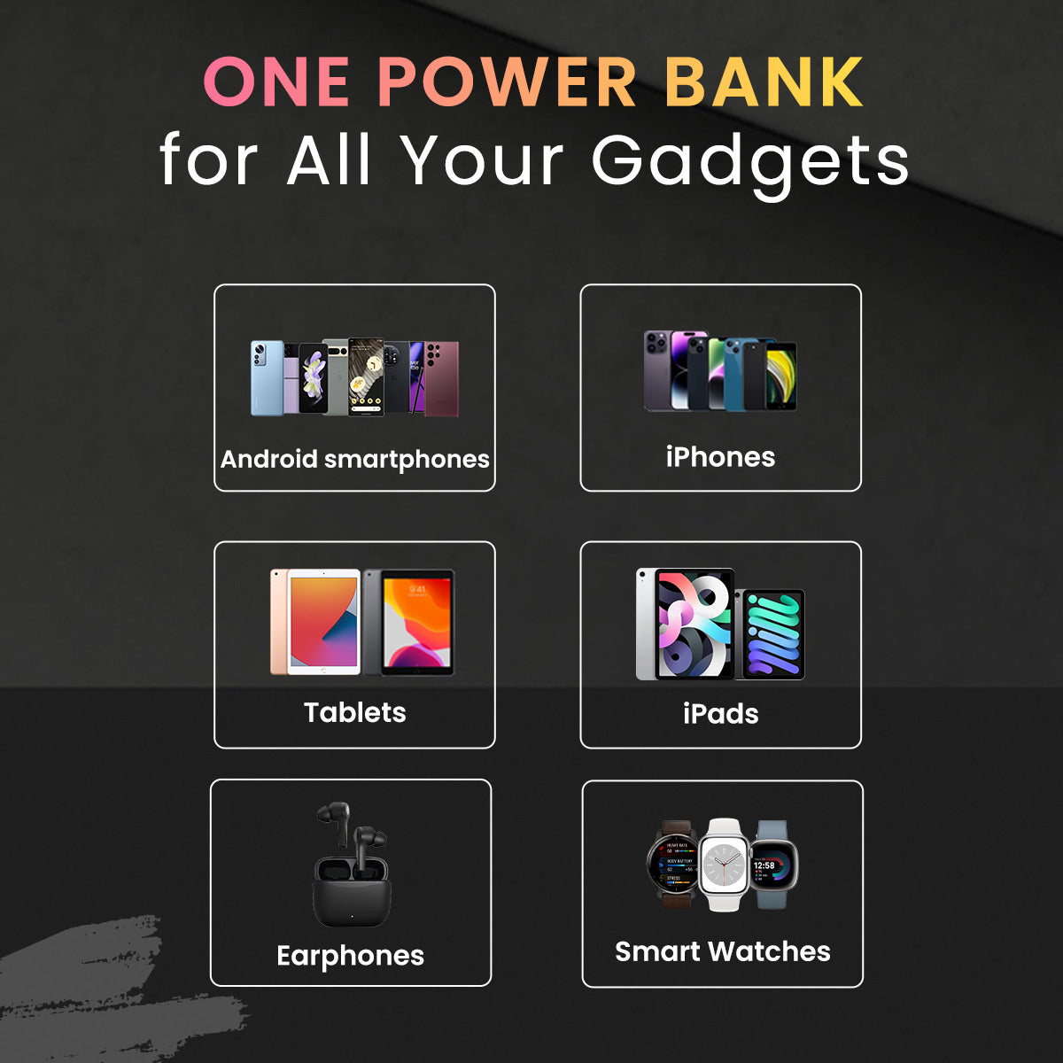 Black Portronics PowerPod 20K 20000mah power bank| pocket powerbank | dual charging power bank for all your smart gadgets