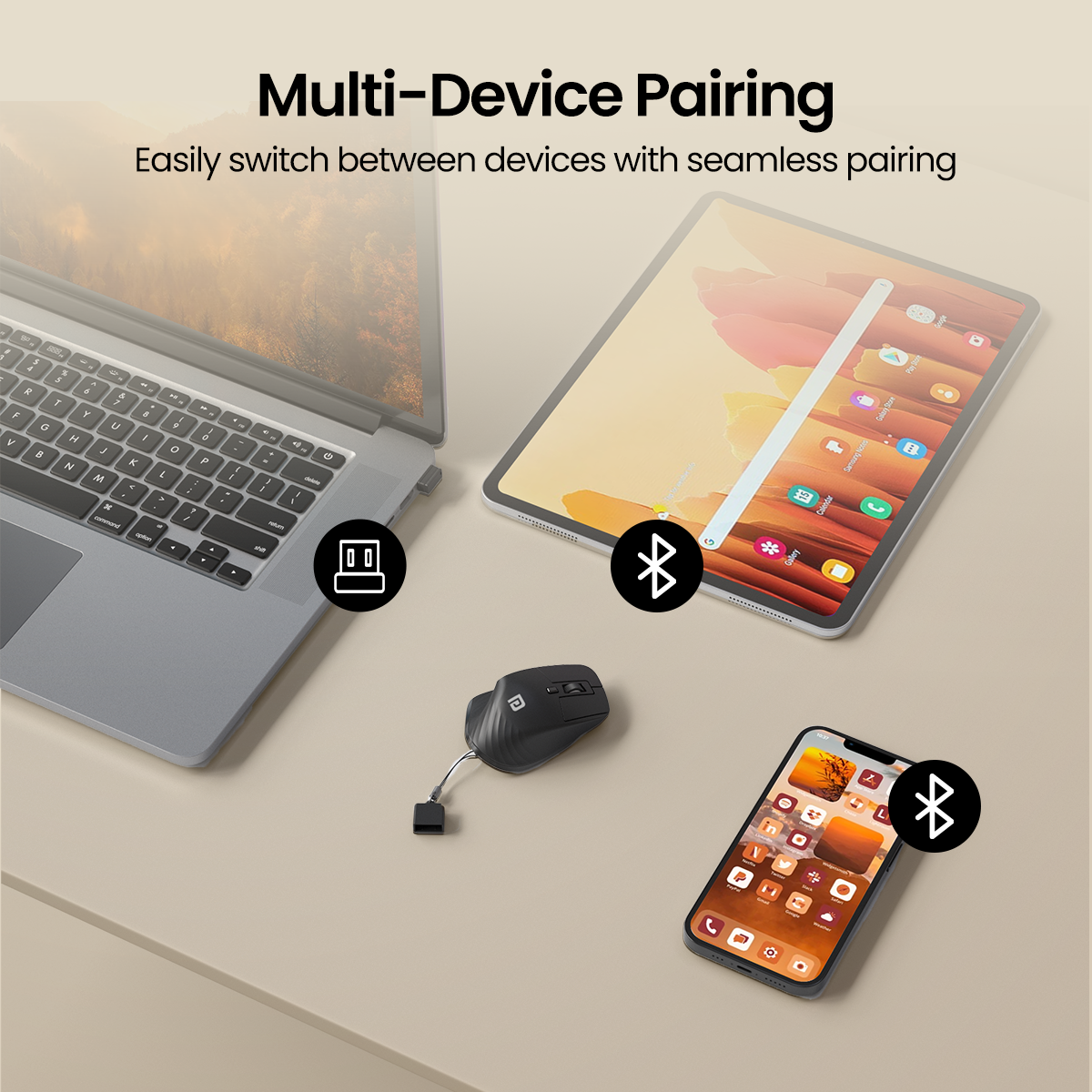 Portronics Toad mino Wireless Mouse comes with multi devices connectivity for seamless experience