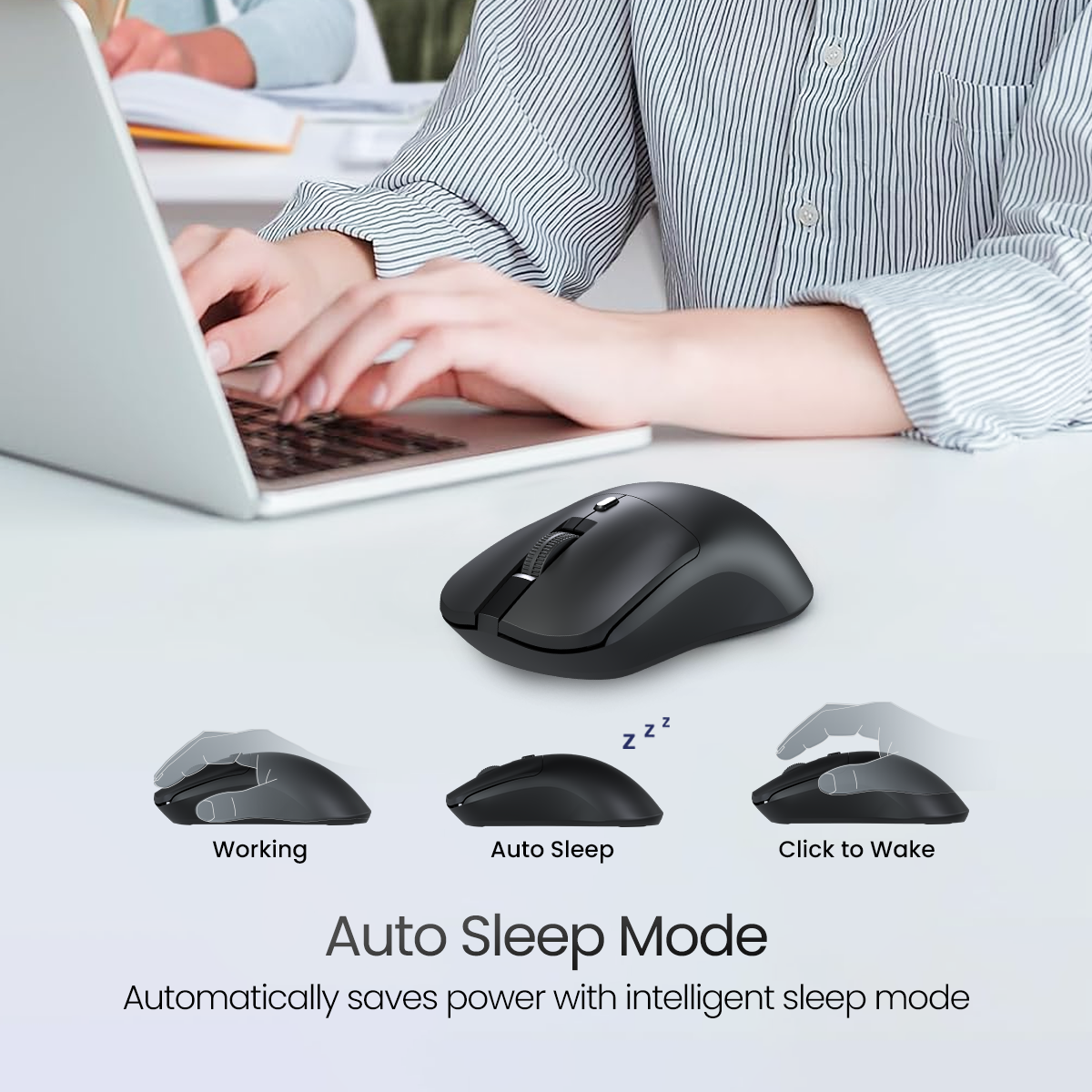 Portronics Toad 33 Wireless Mouse for Laptop & PC with Type C port| wireless mouse with multiple device connectivity and auto sleep mode