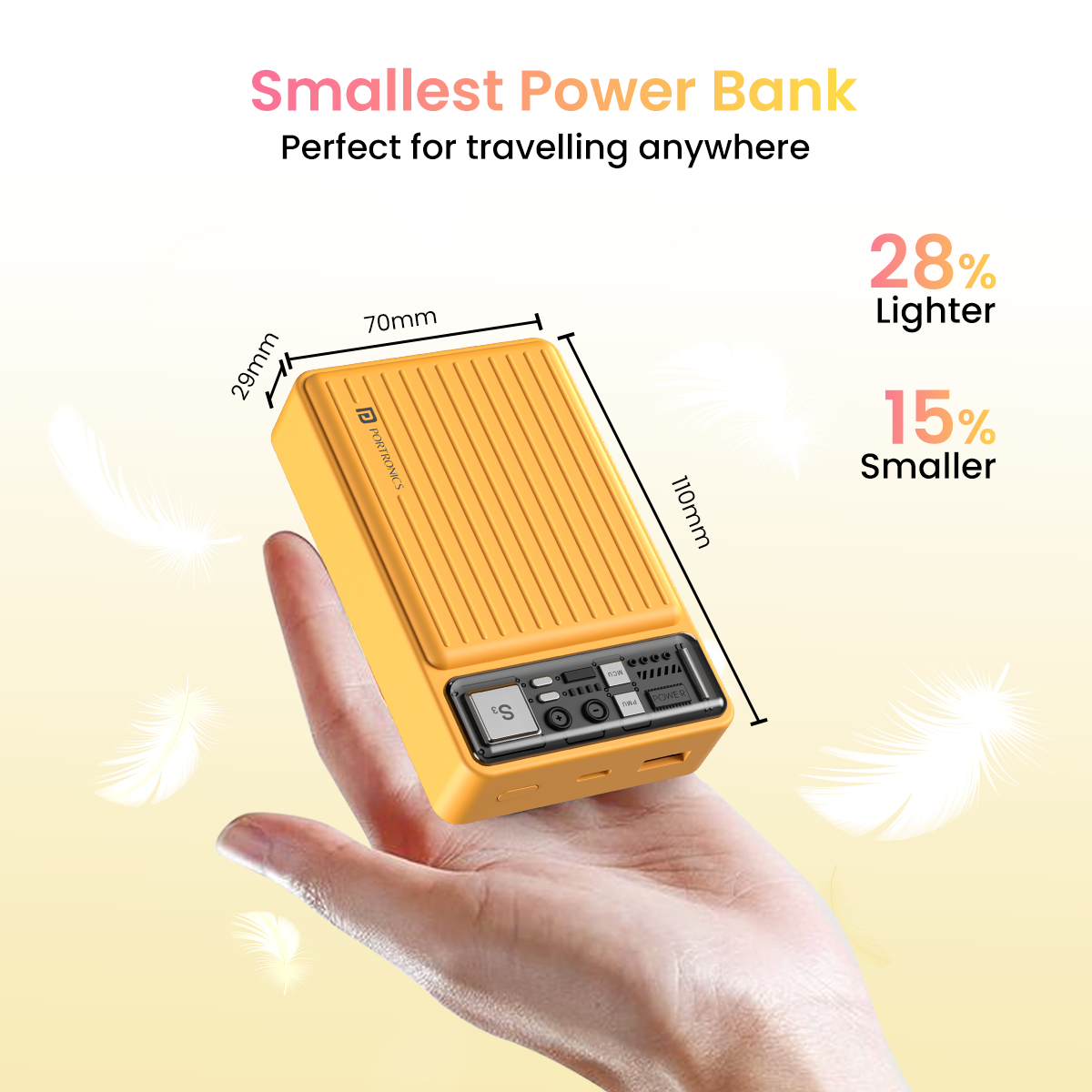 Luxcell mini 20k 20000mah smallest power bank. yellow