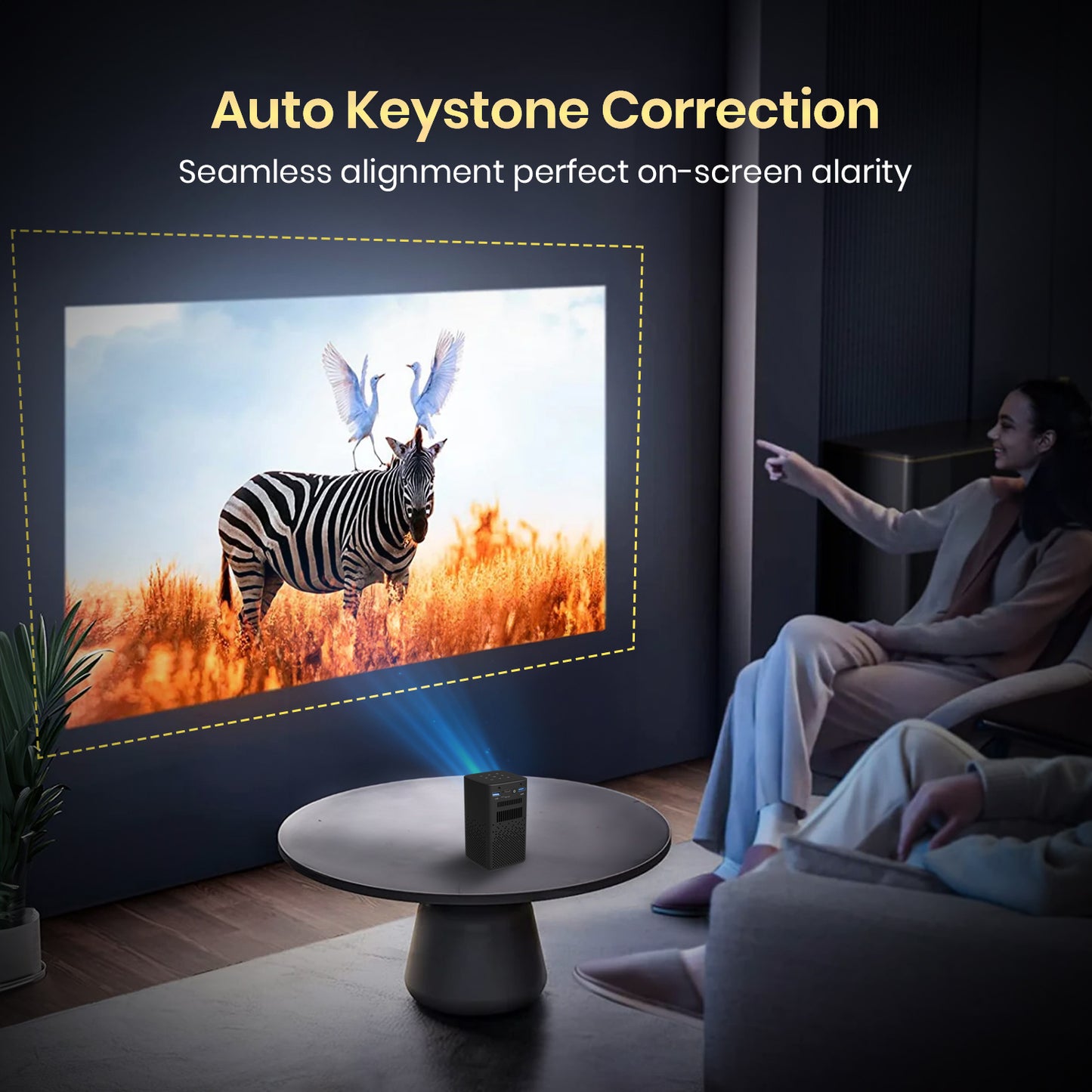 Portronics pico 13 Smart LED mini bluetooth portable projector with auto keystone correction