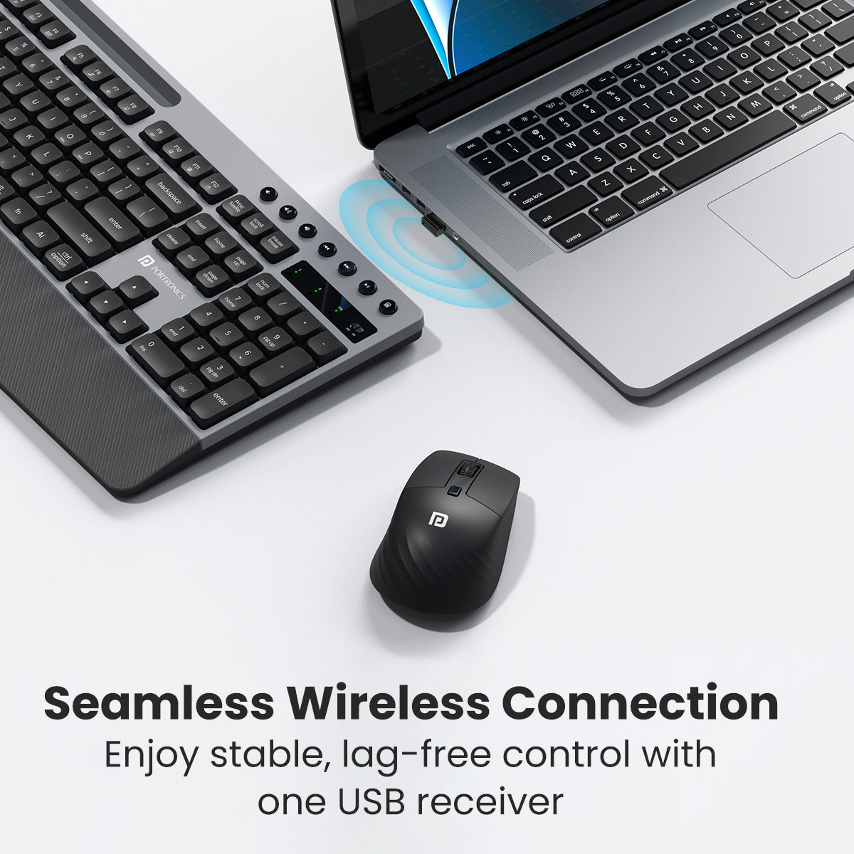 Portronics Key10 combo Wireless bluetooth Keyboard and Mouse with 10 meter connectivity Portronics Key10 combo Keyboard and  Mouse Combo  with 2.4GHz technology