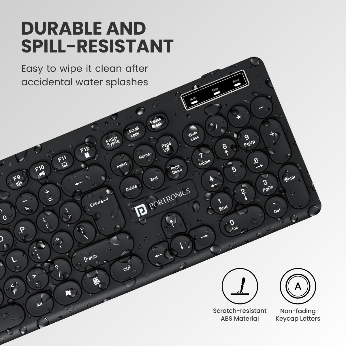 black Portronics Key6 Wireless Key caboard and  Mouse with spill resistant| best wireless keyboard under 1000 in India
