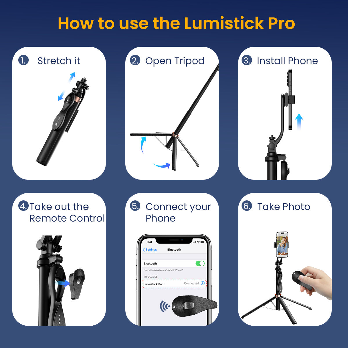 Lumistick Pro Best Selfie Stick tripod easy to use| how to use selfie stick tripod| best selfie stick by portronics