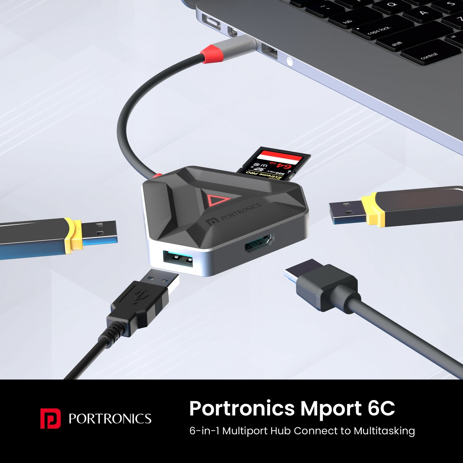 Buy Portronics Mport 30 2-in-1 Port Hub SD Card Reader/data transfer