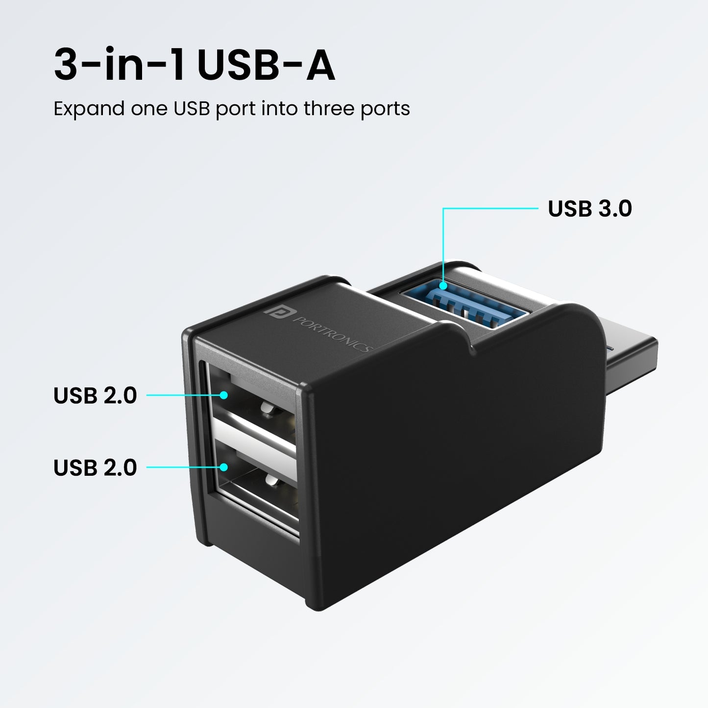 Black Mport 3A 3 in 1 USB