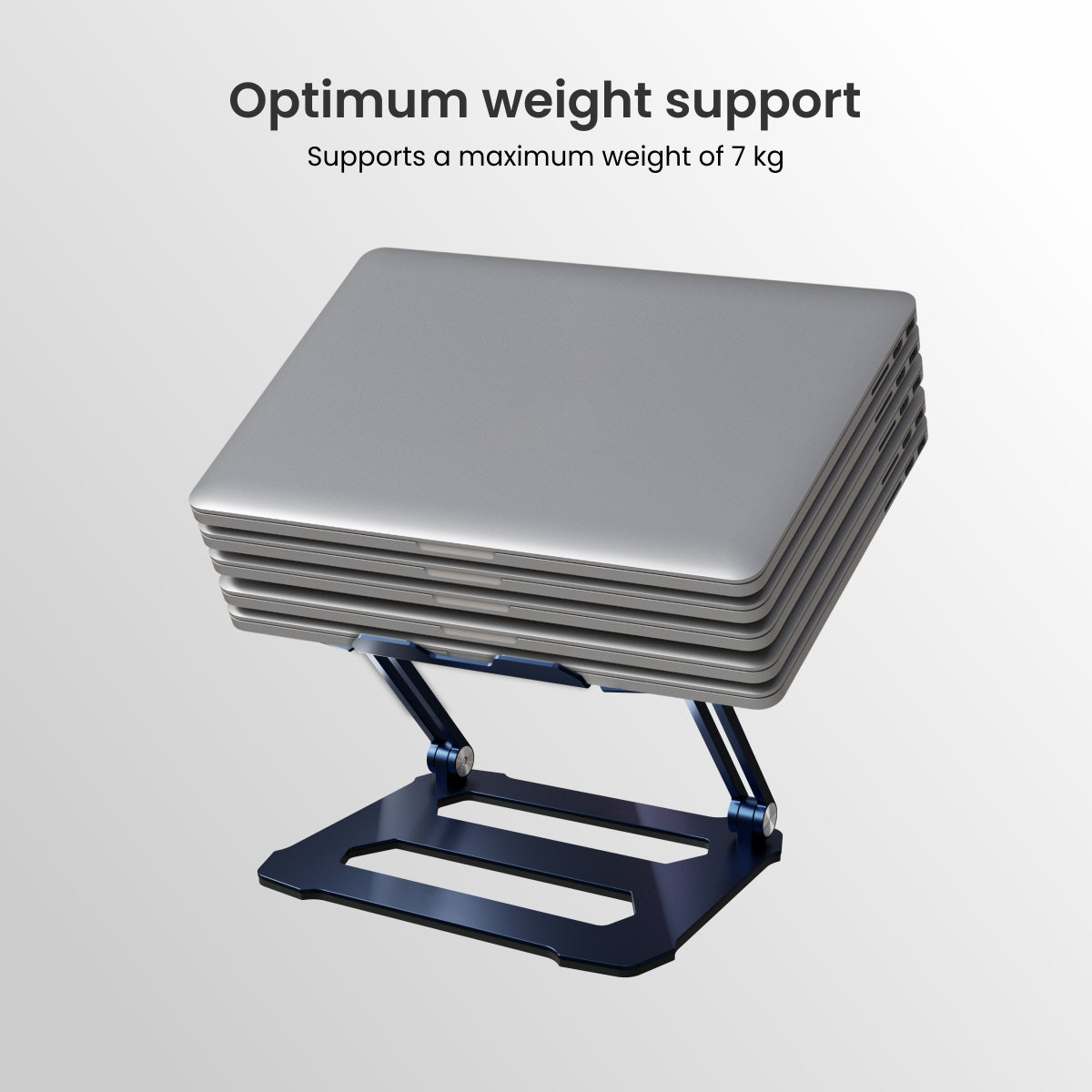 high weight laptop stand from portronics. Blue