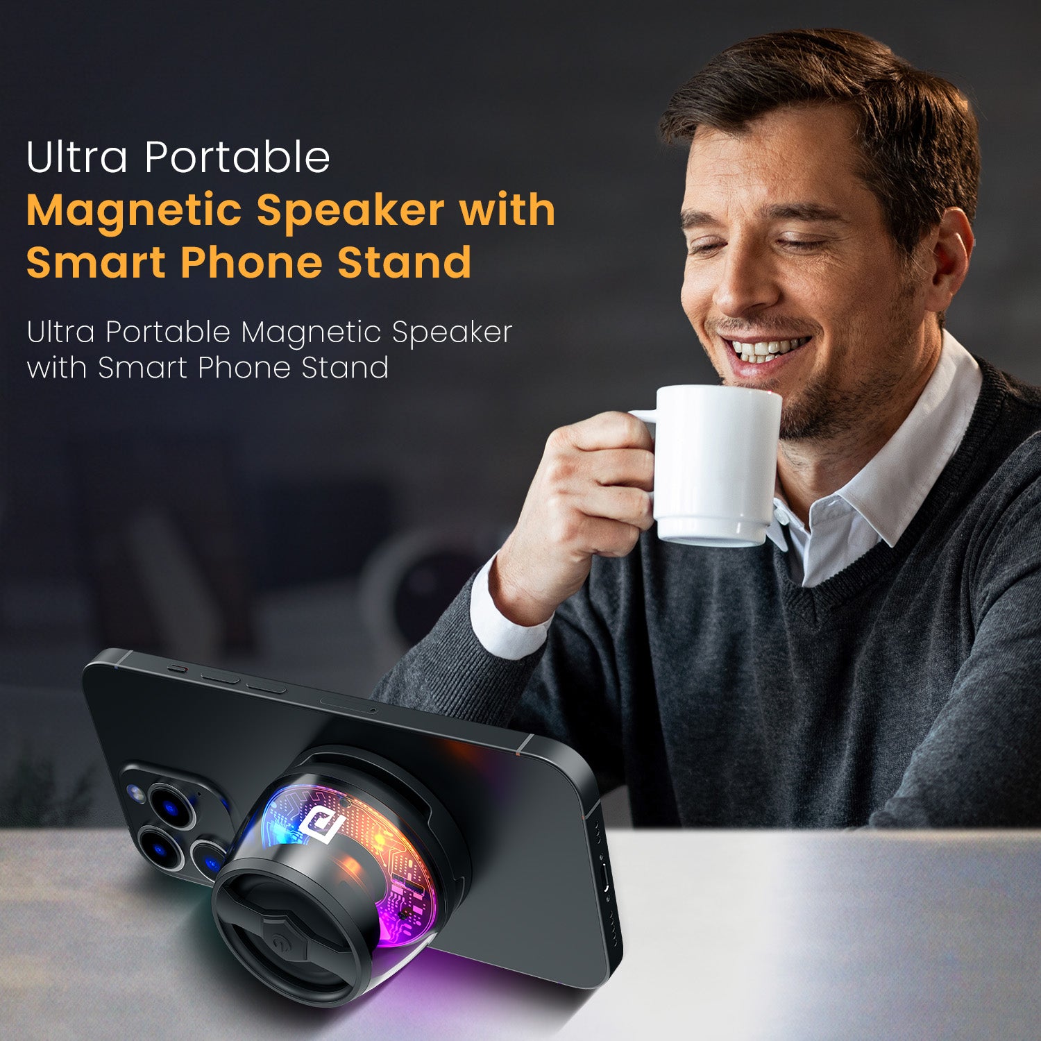 Nadya Mini Speaker with MIC and Bluetooth 5.3 Connectivity, 40mm Driver, and RGB Lights for Music Lovers, Perfect for Gifting