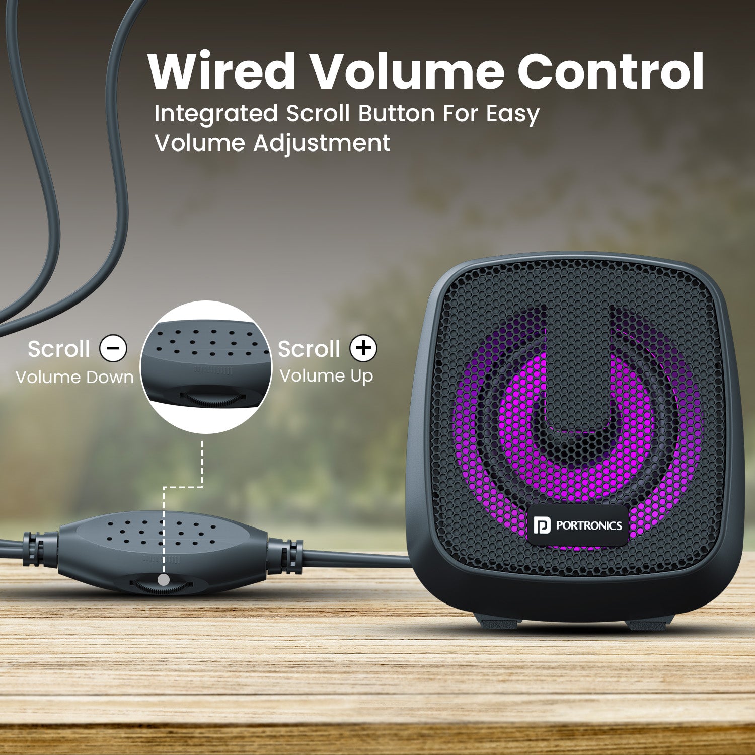 The In Tune 6 AUX Speaker is designed for seamless connectivity with your computer, featuring powerful sound output, USB power, and an easy-to-use volume control.