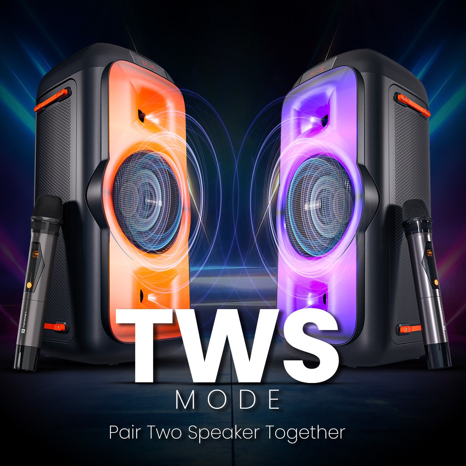 Portronics Iron Beats III Bluetooth party speaker | Bluetooth party speaker with tws connectivity| 200w party speaker| wireless party speaker| Portable wireless Speaker| TWS Party Speaker