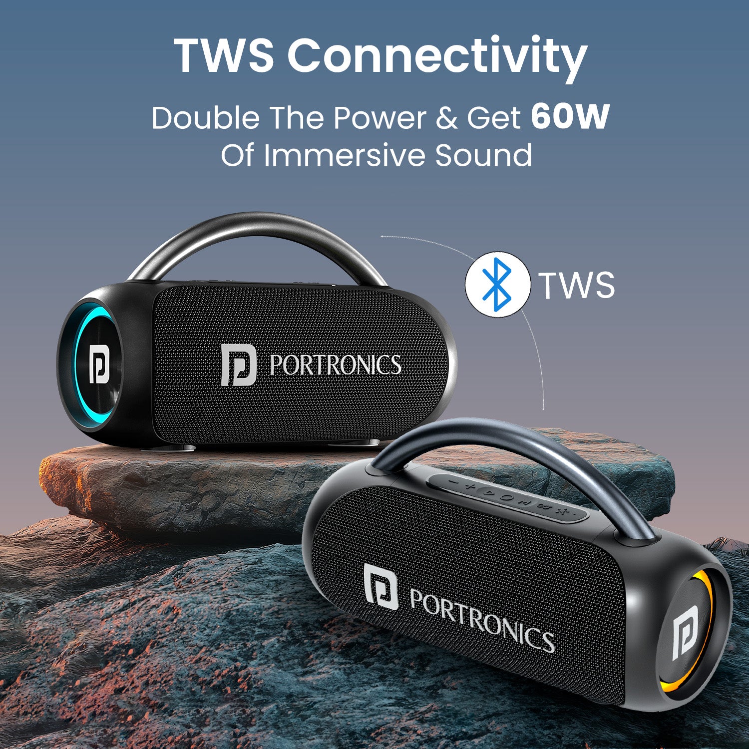 Portronics Radiant 30w portable wireless speaker with multiple connectivity| bluetooth speaker with TWS connectivity| Speaker online at best price